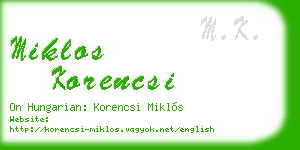 miklos korencsi business card